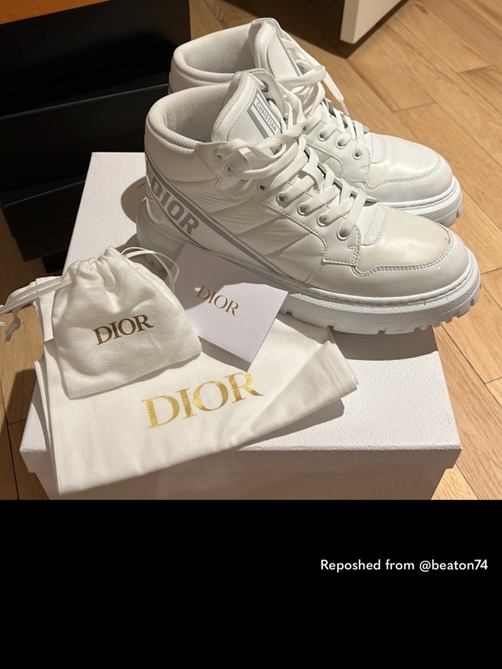 Dior White High-Top Sneakers
